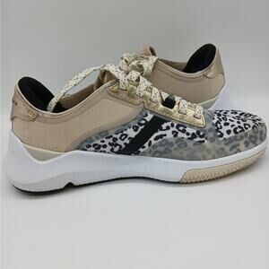 Cole Haan Women's Animal Print Zerøgrand Winner Tennis Sneaker White Gray 6B